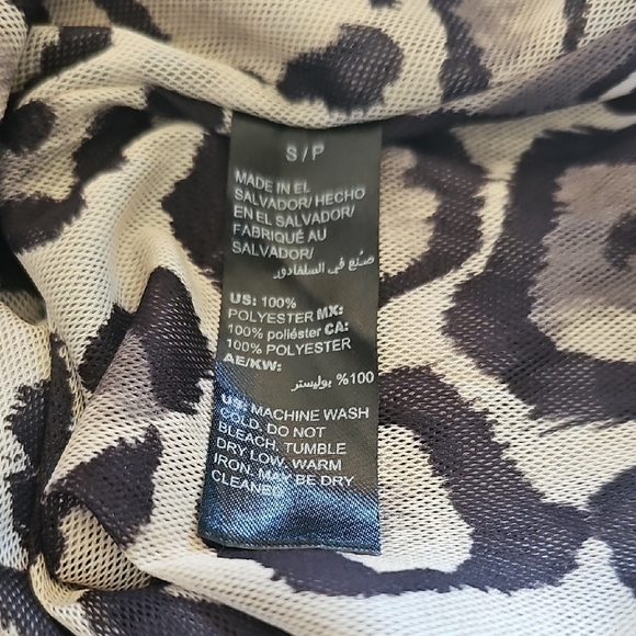 WHBM Leopard Print One-Shoulder Top - Picture 2 of 4